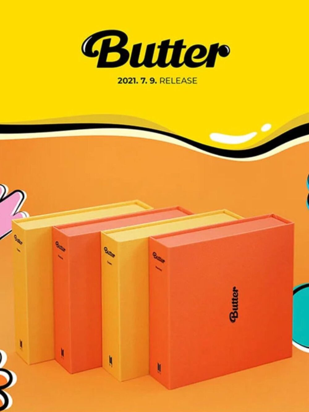 BTS Butter Cream & Peaches Version Set Official Single Album Set (2 albums) K PO